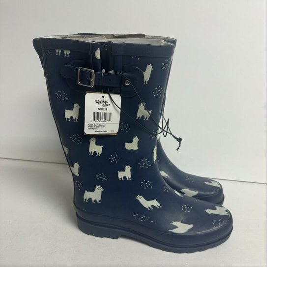Western Chief Womens Mid Rain Boot Navy Size 9 M - Picture 1 of 5